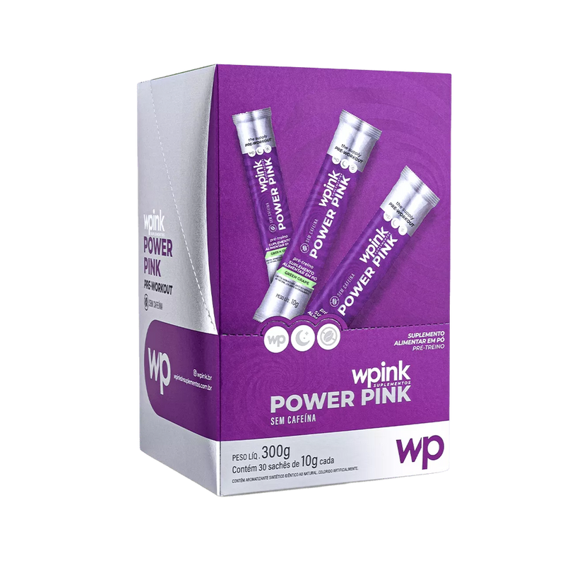 power pink sem cafeína de uva verde - pré-treino - 300g